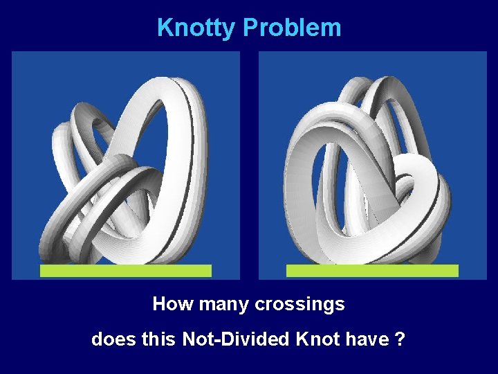 Knotty Problem How many crossings does this Not-Divided Knot have ? 