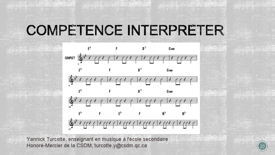 Yannick Turcotte, enseignant en musique à l'école secondaire Honoré-Mercier de la CSDM, turcotte. y@csdm.