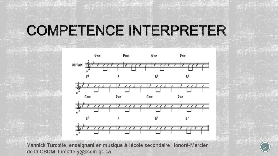 Yannick Turcotte, enseignant en musique à l'école secondaire Honoré-Mercier de la CSDM, turcotte. y@csdm.