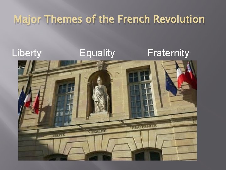 Major Themes of the French Revolution Liberty Equality Fraternity 