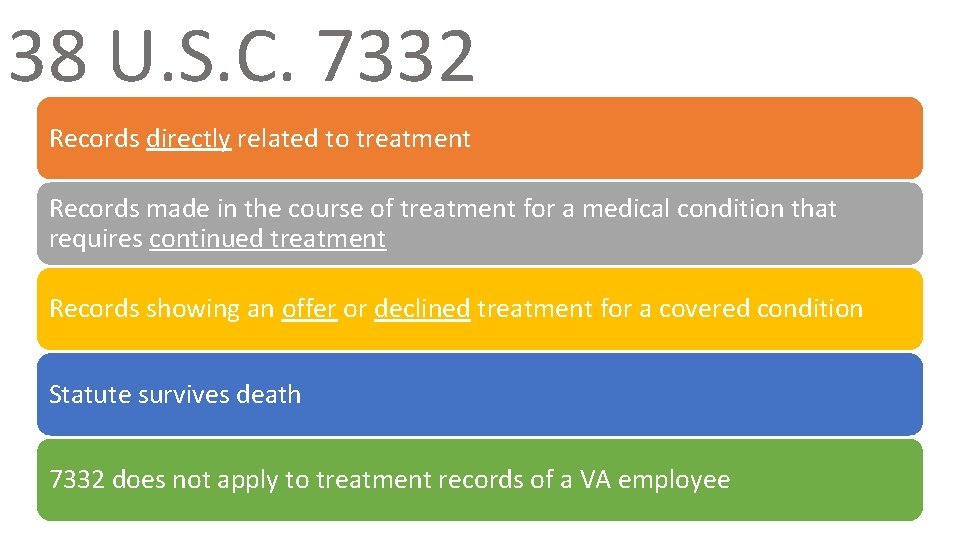 38 U. S. C. 7332 Records directly related to treatment Records made in the