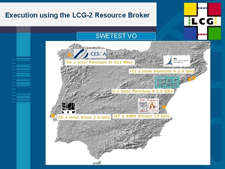 Execution using the LCG-2 Resource Broker SWETEST VO 