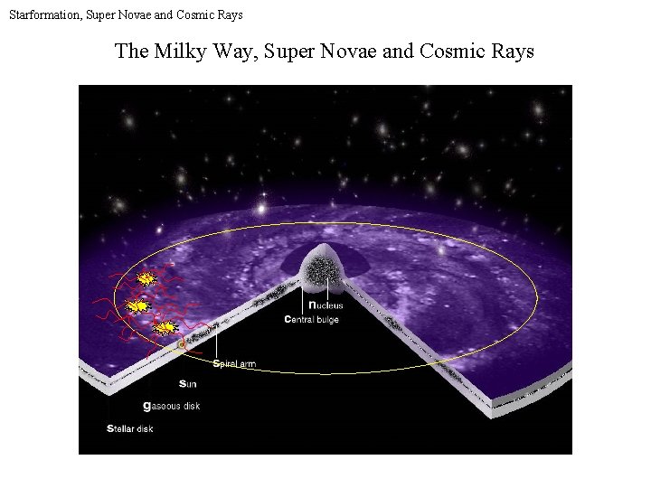 Starformation, Super Novae and Cosmic Rays The Milky Way, Super Novae and Cosmic Rays