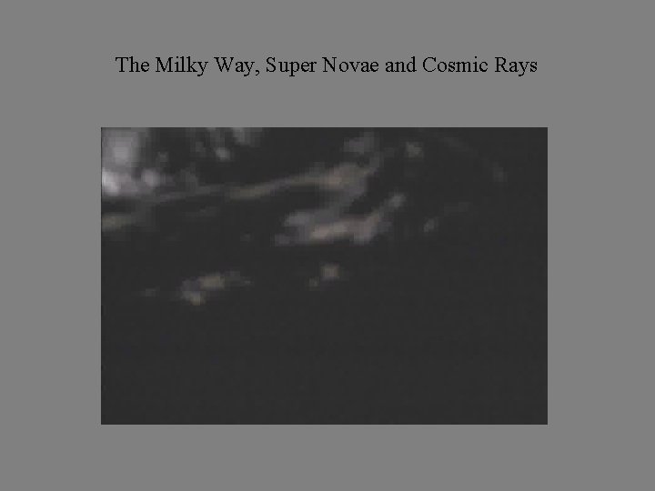 The Milky Way, Super Novae and Cosmic Rays 