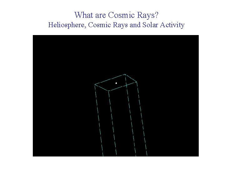 What are Cosmic Rays? Heliosphere, Cosmic Rays and Solar Activity 