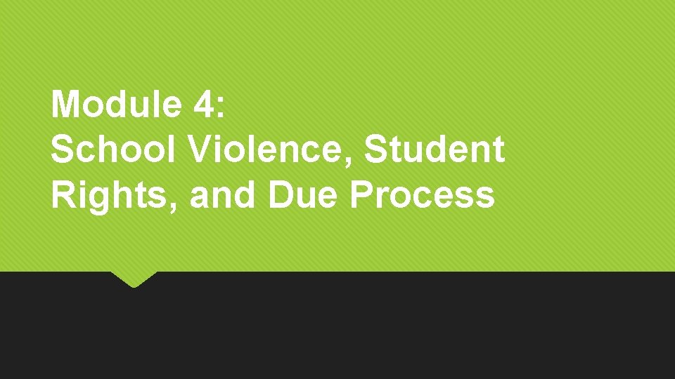 Module 4: School Violence, Student Rights, and Due Process 
