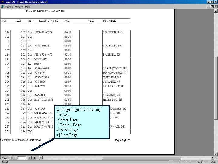 Change pages by clicking arrows. |< First Page < Back 1 Page > Next Change pages by clicking arrows. |< First Page < Back 1 Page > Next