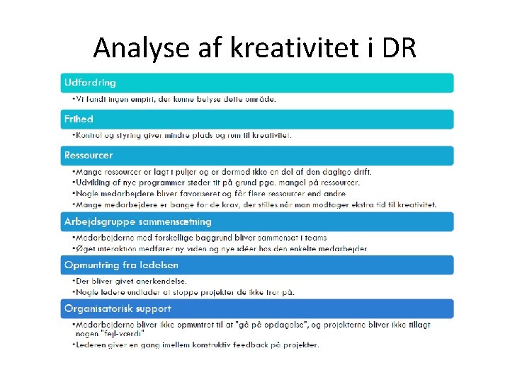 Analyse af kreativitet i DR 