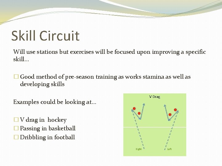 Skill Circuit Will use stations but exercises will be focused upon improving a specific