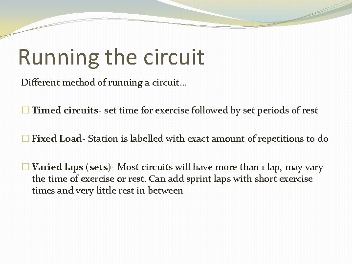 Running the circuit Different method of running a circuit… � Timed circuits- set time