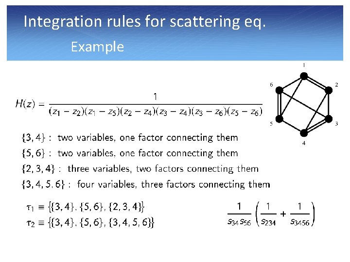 Integration rules for scattering eq. Example 