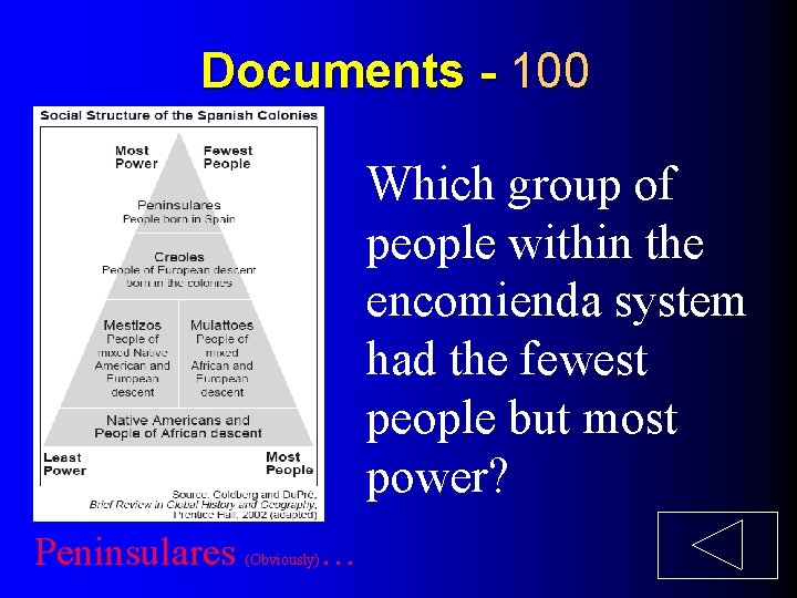 Documents - 100 Which group of people within the encomienda system had the fewest