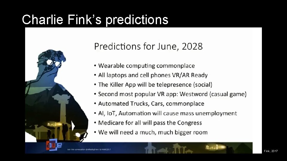 Charlie Fink’s predictions Fink, 2017 Charlie Fink’s predictions Fink, 2017