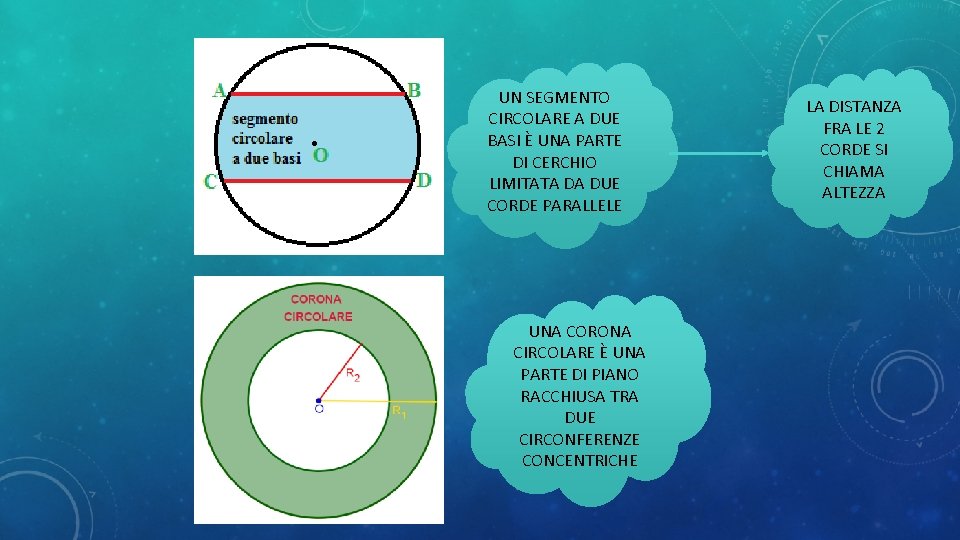 UN SEGMENTO CIRCOLARE A DUE BASI È UNA PARTE DI CERCHIO LIMITATA DA DUE