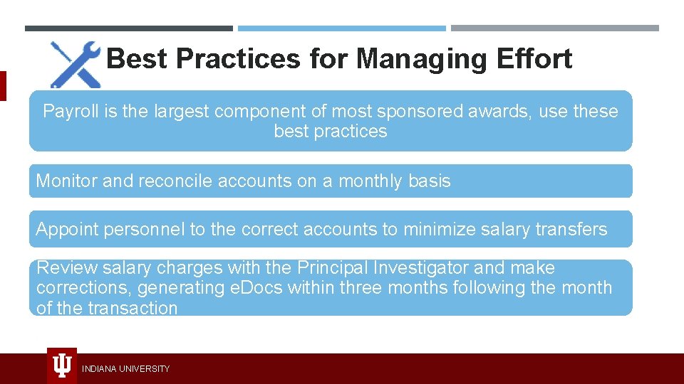 Best Practices for Managing Effort Payroll is the largest component of most sponsored awards,