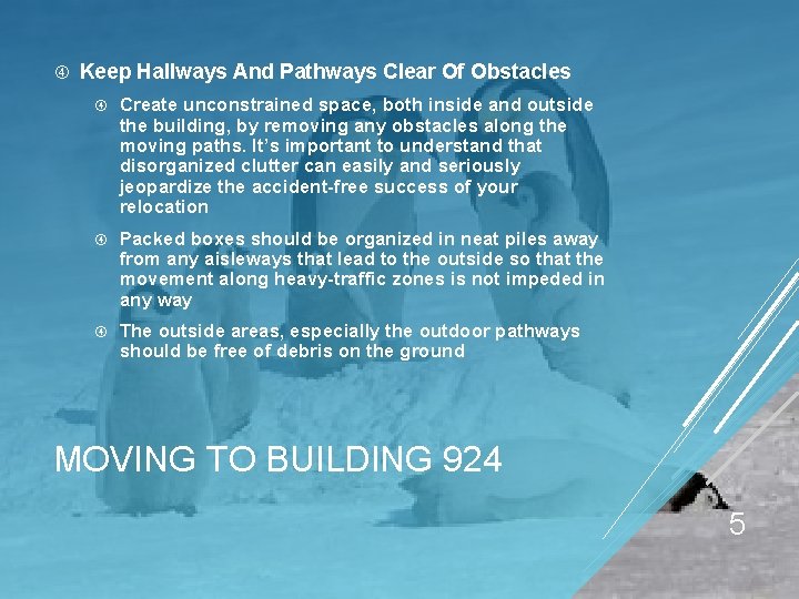  Keep Hallways And Pathways Clear Of Obstacles Create unconstrained space, both inside and