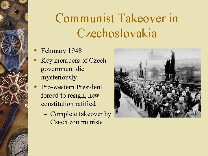 Communist Takeover in Czechoslovakia w February 1948 w Key members of Czech government die