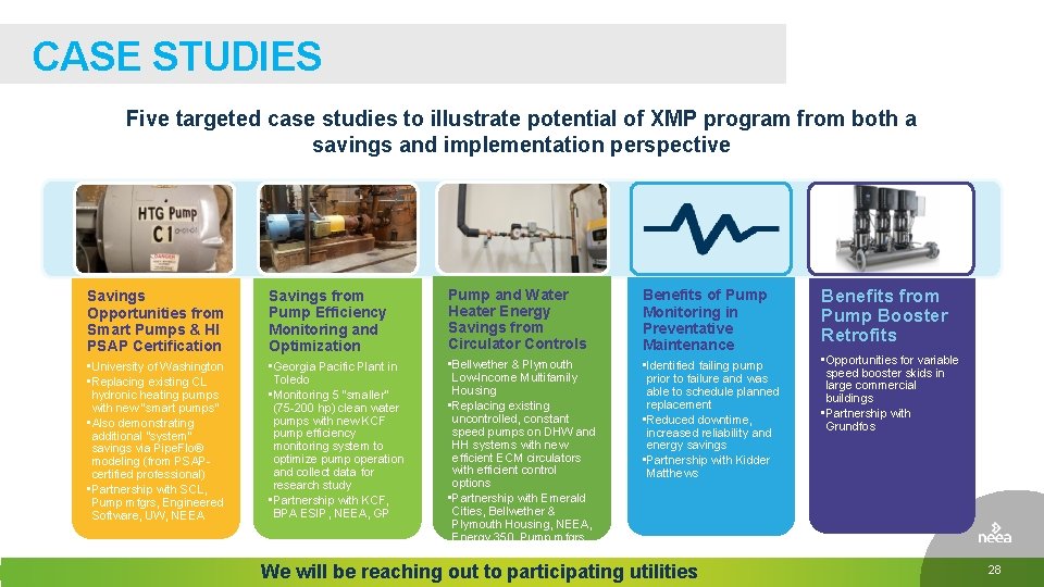 CASE STUDIES Five targeted case studies to illustrate potential of XMP program from both