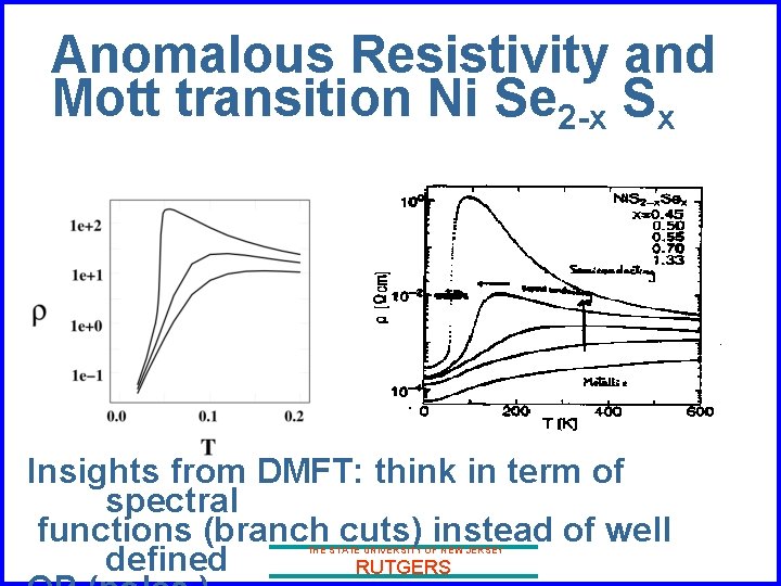 Anomalous Resistivity and Mott transition Ni Se 2 -x Sx Insights from DMFT: think