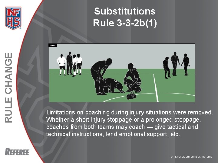 Substitutions Rule 3 -3 -2 b(1) RULE CHANGE Play. Pic® Limitations on coaching during