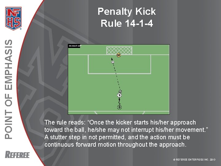 POINT OF EMPHASIS Penalty Kick Rule 14 -1 -4 Mechani. Gram ® The rule