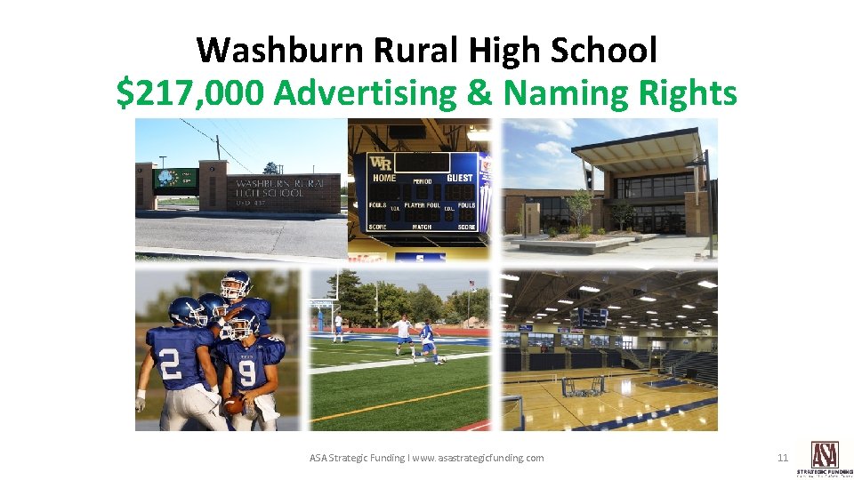 Washburn Rural High School $217, 000 Advertising & Naming Rights ASA Strategic Funding I