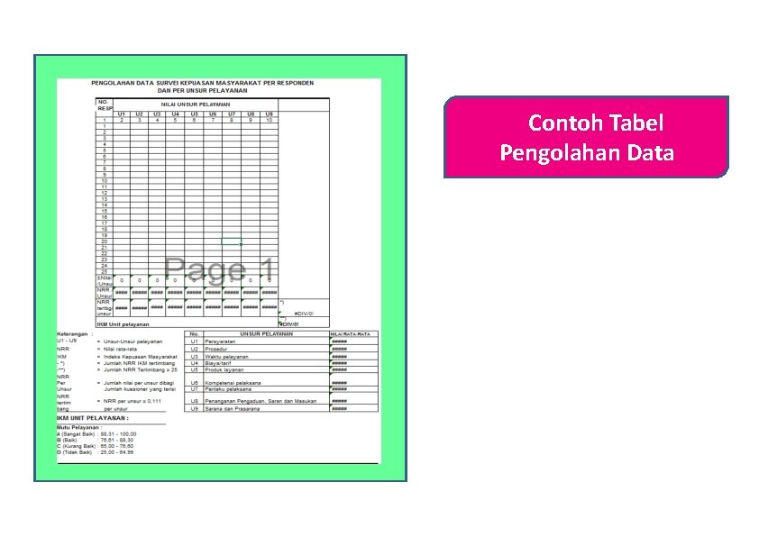 Contoh Tabel Pengolahan Data 