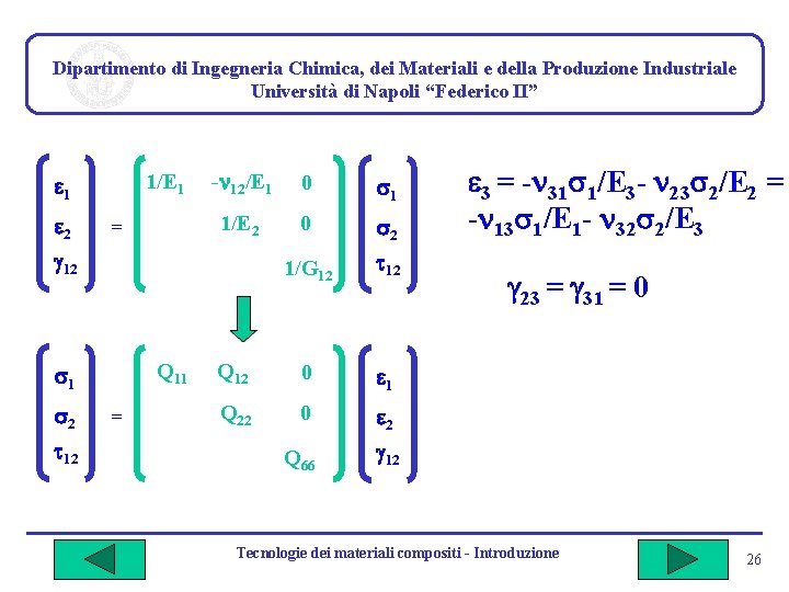 Dipartimento di Ingegneria Chimica, dei Materiali e della Produzione Industriale Università di Napoli “Federico