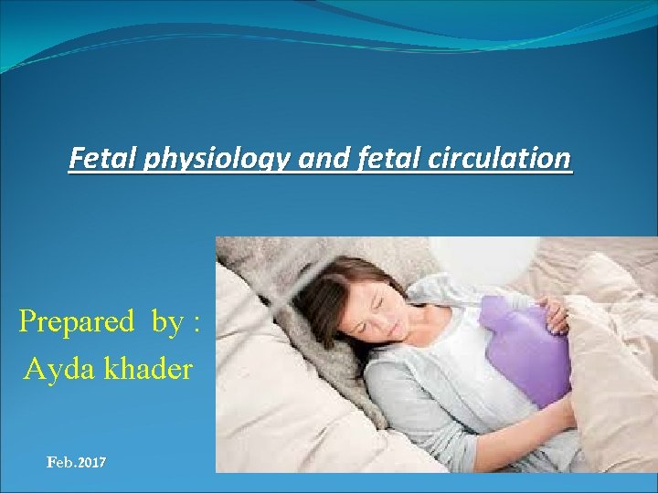 Fetal physiology and fetal circulation Prepared by : Ayda khader Feb. 2017 