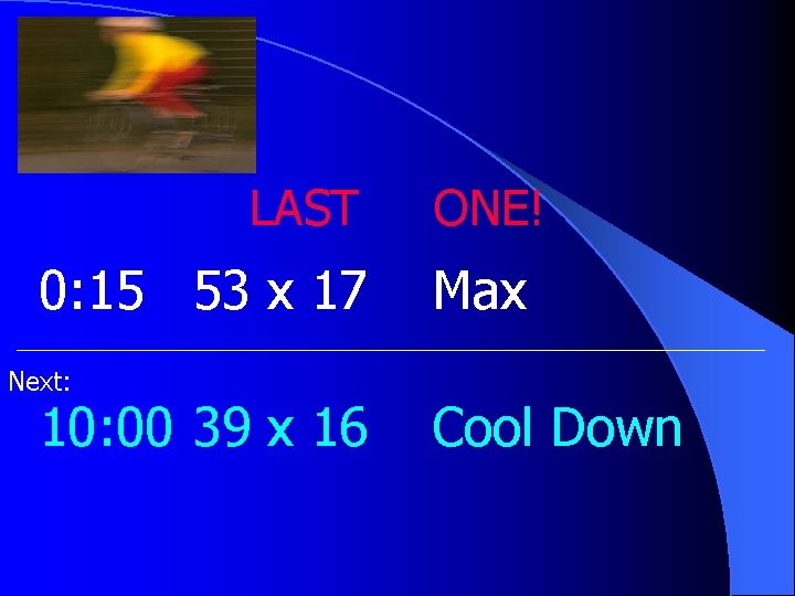 LAST 0: 15 53 x 17 Next: 10: 00 39 x 16 ONE! Max