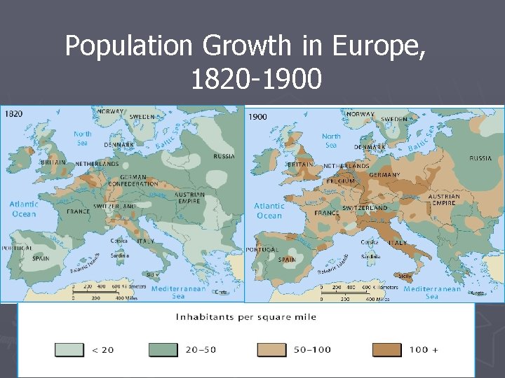 Population Growth in Europe, 1820 -1900 