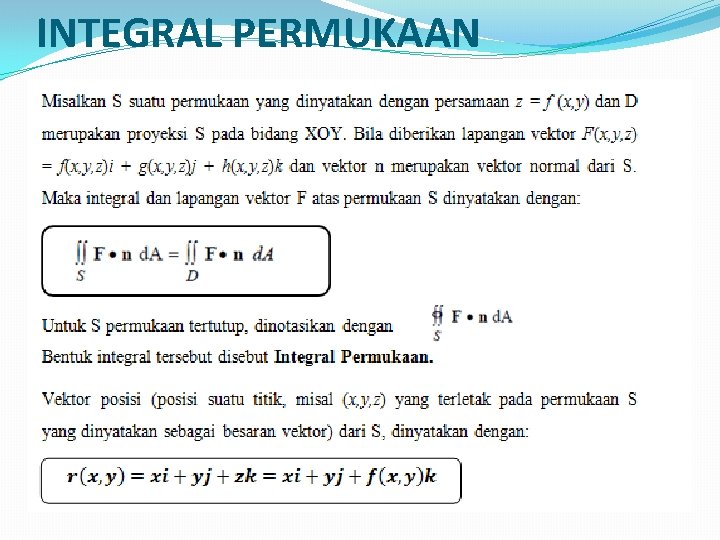 INTEGRAL PERMUKAAN 