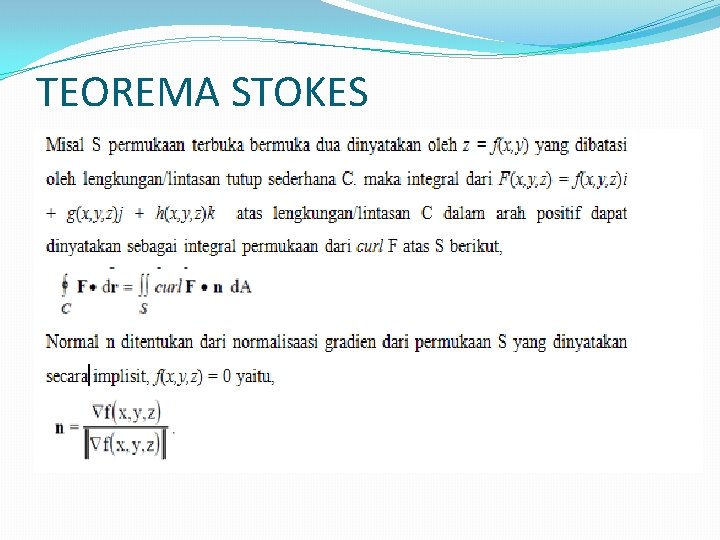 TEOREMA STOKES 