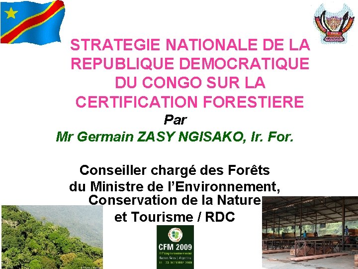 STRATEGIE NATIONALE DE LA REPUBLIQUE DEMOCRATIQUE DU CONGO
