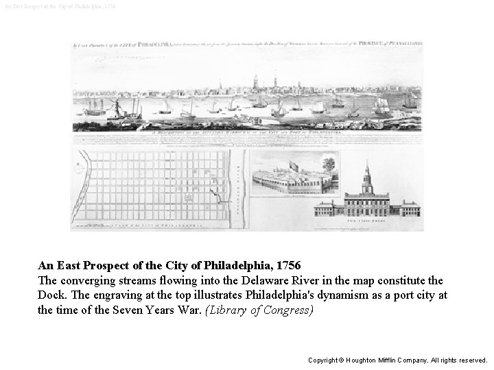 An East Prospect of the City of Philadelphia, 1756 The converging streams flowing into