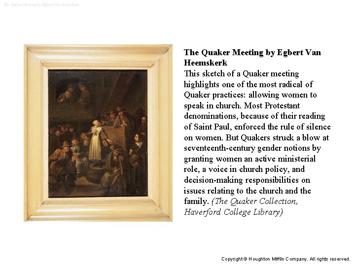 The Quaker Meeting by Egbert Van Heemskerk This sketch of a Quaker meeting highlights