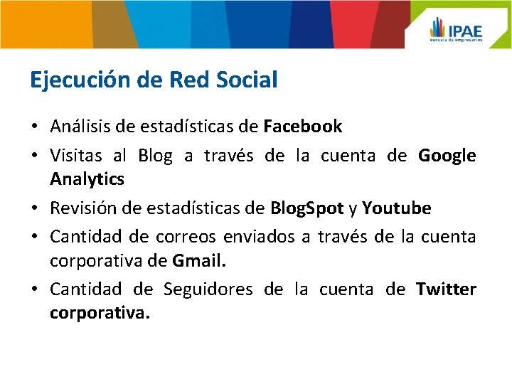 Ejecución de Red Social • Análisis de estadísticas de Facebook • Visitas al Blog