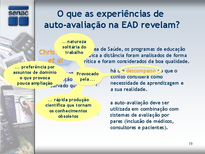 O que as experiências de auto-avaliação na EAD revelam? . . . natureza solitária