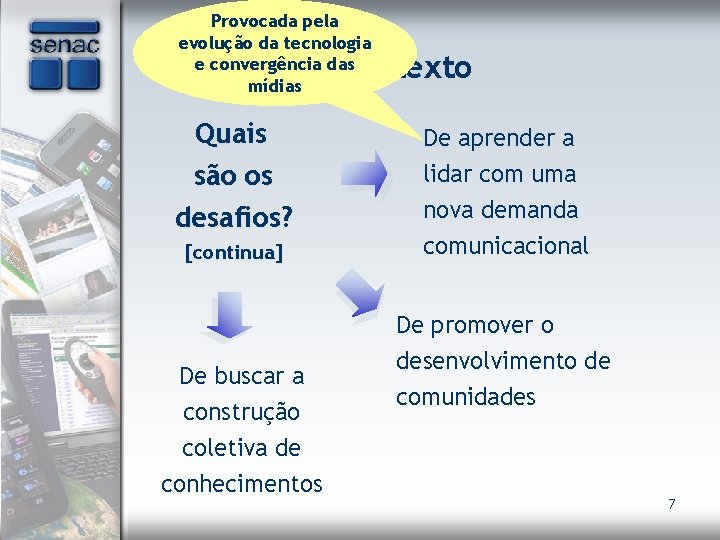 Provocada pela evolução da tecnologia e convergência das mídias O Contexto Quais são os