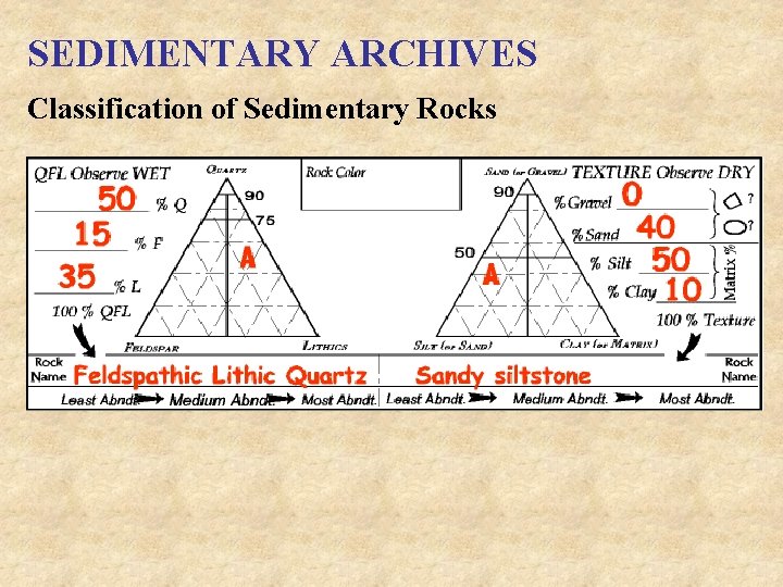 SEDIMENTARY ARCHIVES Classification of Sedimentary Rocks 