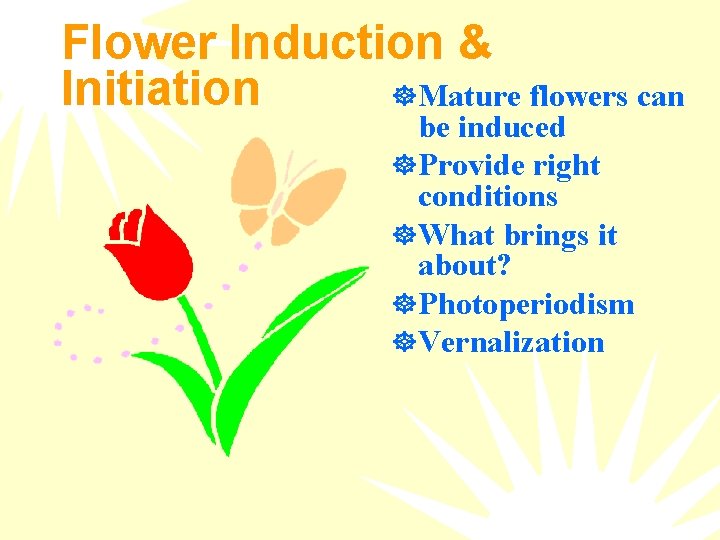 Flower Induction & Initiation ] Mature flowers can be induced ] Provide right conditions