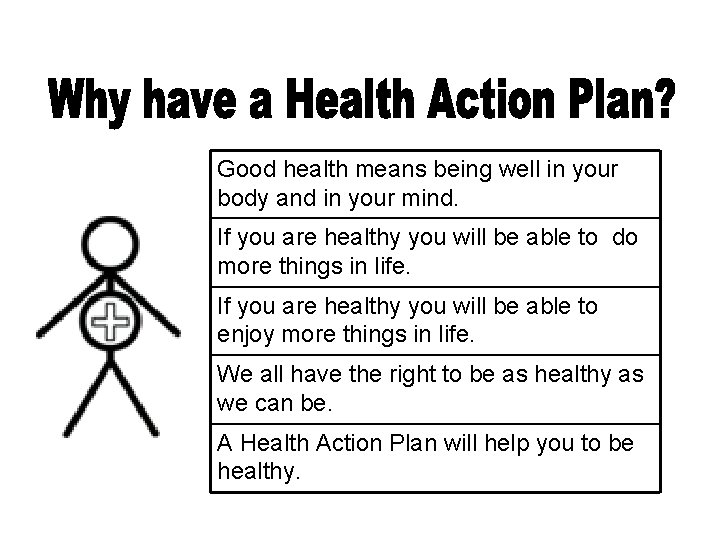 Good health means being well in your body and in your mind. If you