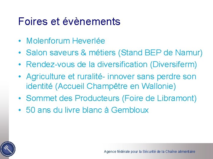 Foires et évènements • • Molenforum Heverlée Salon saveurs & métiers (Stand BEP de