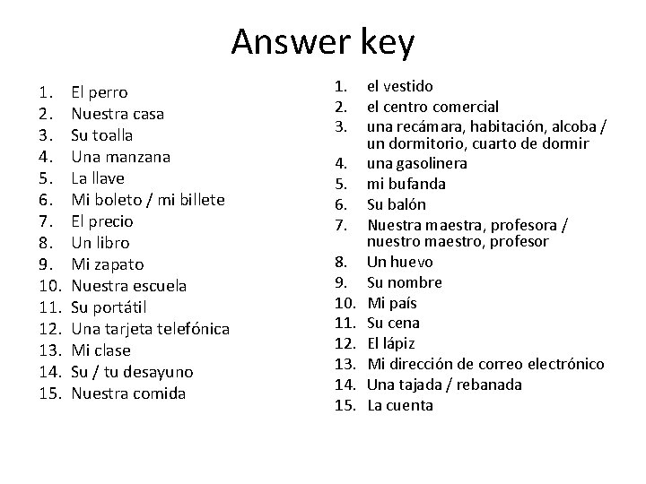 Answer key 1. 2. 3. 4. 5. 6. 7. 8. 9. 10. 11. 12.