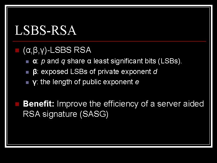 Lsdba Explained On the Improvement of the BDF Attack on