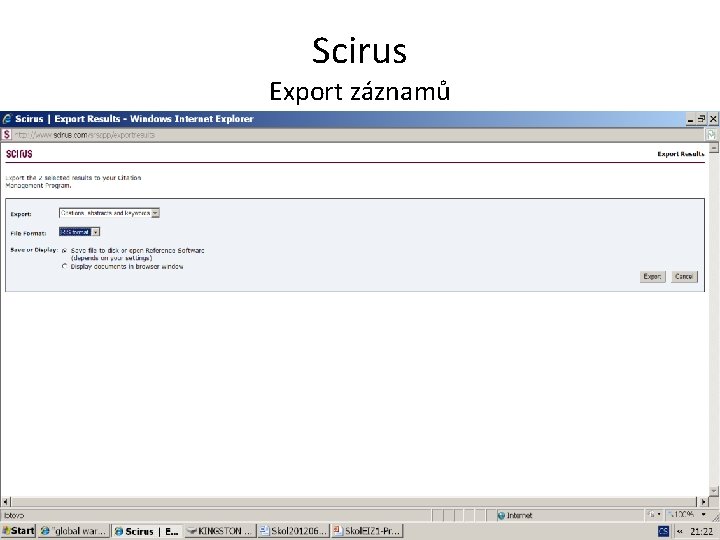 Scirus Export záznamů 