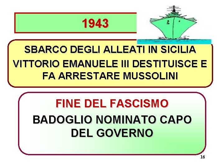 1943 SBARCO DEGLI ALLEATI IN SICILIA VITTORIO EMANUELE III DESTITUISCE E FA ARRESTARE MUSSOLINI