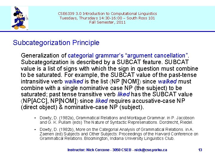 CSE 6339 3. 0 Introduction to Computational Linguistics Tuesdays, Thursdays 14: 30 -16: 00