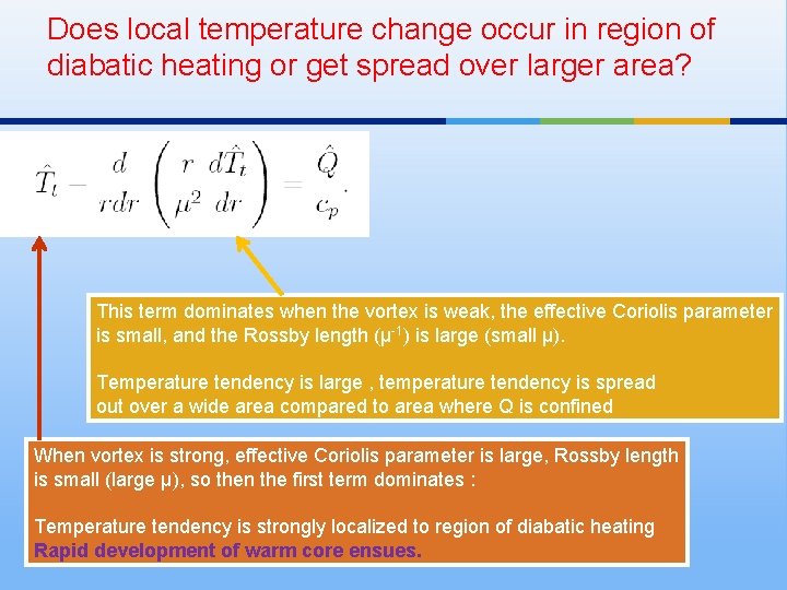 Does local temperature change occur in region of diabatic heating or get spread over