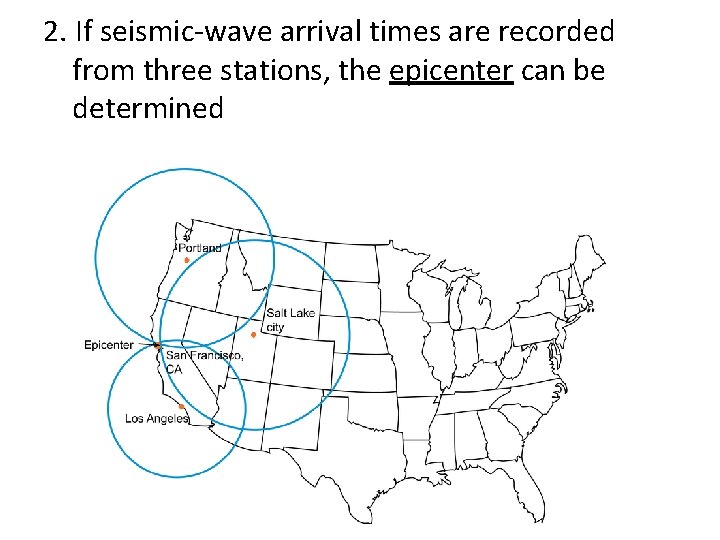 2. If seismic-wave arrival times are recorded from three stations, the epicenter can be
